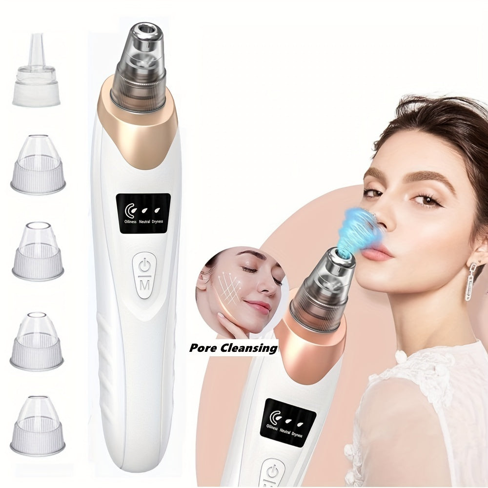 Blackhead Remover Pore Vacuum with 3 Suction Levels and 5 Probes for Women and Men
