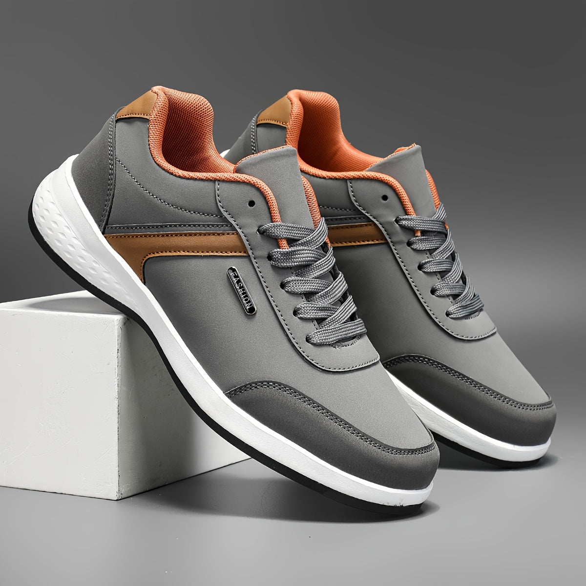 Мужские повседневные туфли на низком ходу, шнуровка, искусственная кожа, геометрический узор, деловой комфорт