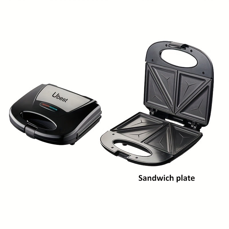 750W stainless steel multi-function maker with pilot light cold touch handle non-stick plate for toast waffles