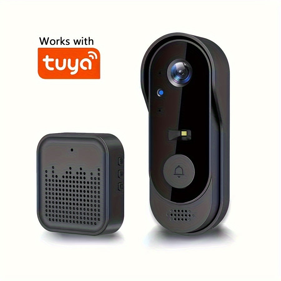 Wireless Video Doorbell with Night Vision 2-Way Audio Rechargeable Battery Indoor Outdoor
