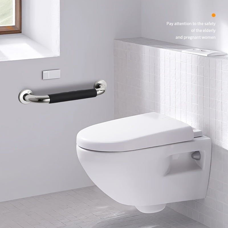 Silliq zanglamas po'latdan yasalgan hammom qo'l tutqichi, xavfsizlik va qulaylik uchun silikon tutqich bilan.