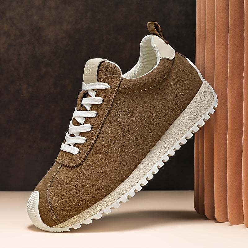 Men's Casual Sneakers with Thick Sole Arch Support Durable Lace-Up All-Season