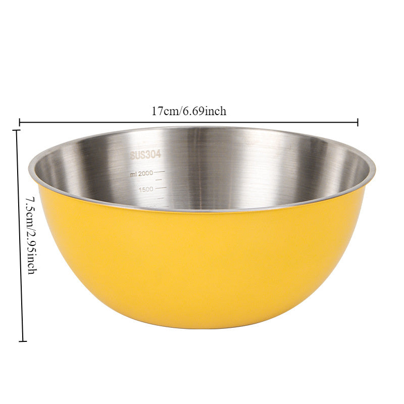 Cuenco de cocina de acero inoxidable 304 para ensaladas, lavado de arroz y horneado con cesta de drenaje