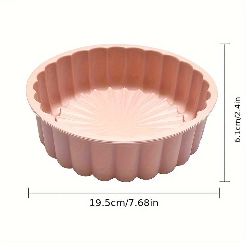 Silicone Cake Pan Reusable Round Mold for Baking Tarts Pies Brownies