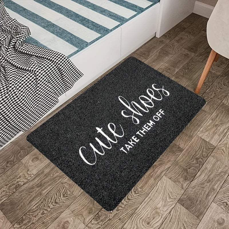 Stain Resistant Non-Slip Polyester Doormat with Floral Pattern for Entrance and Home