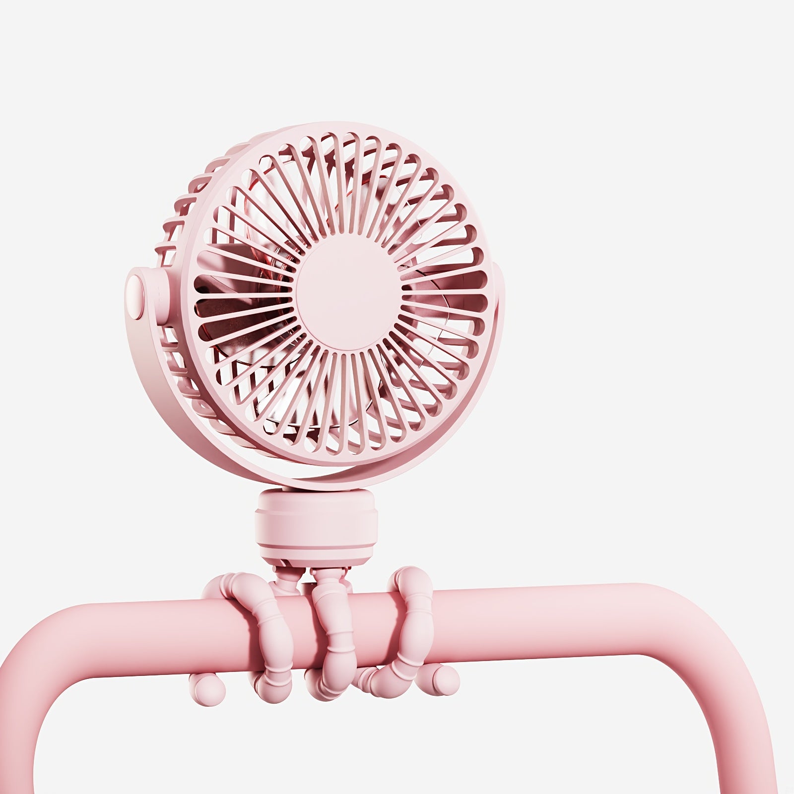 Portable Handheld Fan with Flexible Tripod Rechargeable 2000mAh Battery for Strollers Office Bedside Car Outdoor