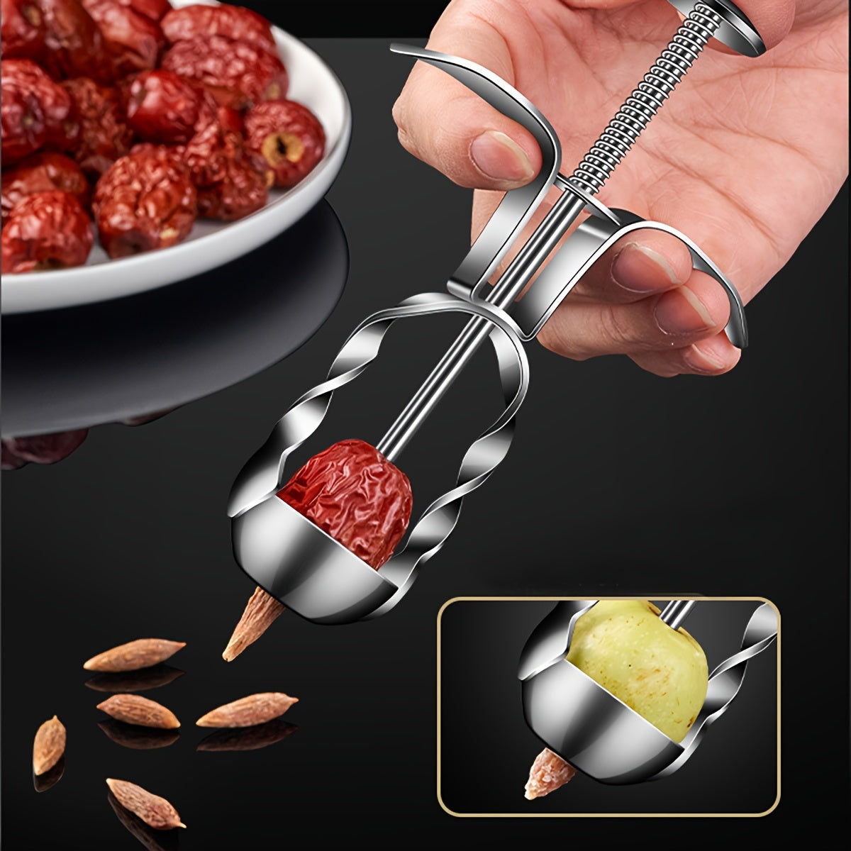 Stainless Steel Fruit and Vegetable Seed Remover Pitter Tool Set Kitchen Gadget