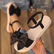 Women's Flat Bowknot Sandals Open Toe Summer Casual Beach Shoes
