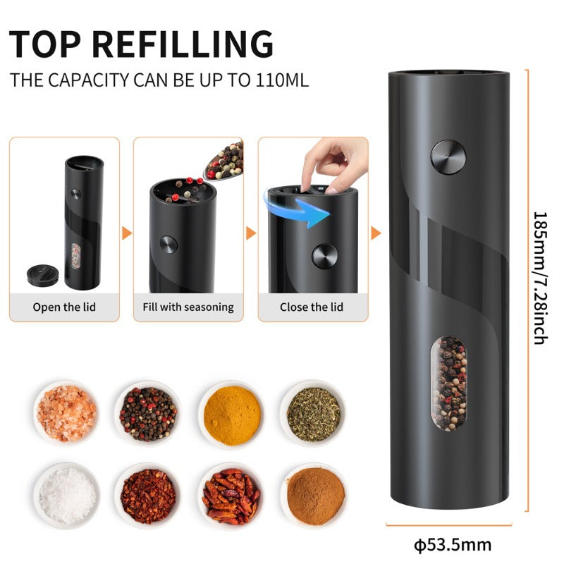 Electric Spice Grinder Set with 2 Replaceable Batteries Portable Kitchen Tool