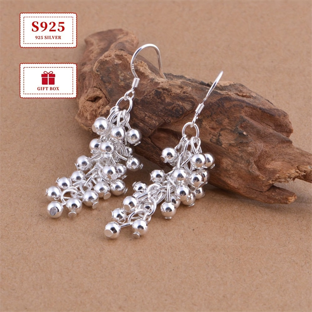 Chic Bohemian 925 Sterling Silver Uzum Guruhli Quloklar - Har kuni yoki Maxsus Tadbirlar uchun Mos - 2 ta to'plam, 4.6g yengil, Bohemian va Nafis Dizaynni o'z ichiga oladi