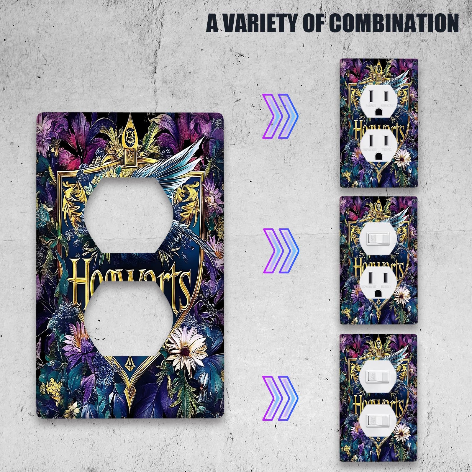 Eagle Emblem Switch Cover for 1-Gang or 2-Gang Switches Gold Accents Easy Install