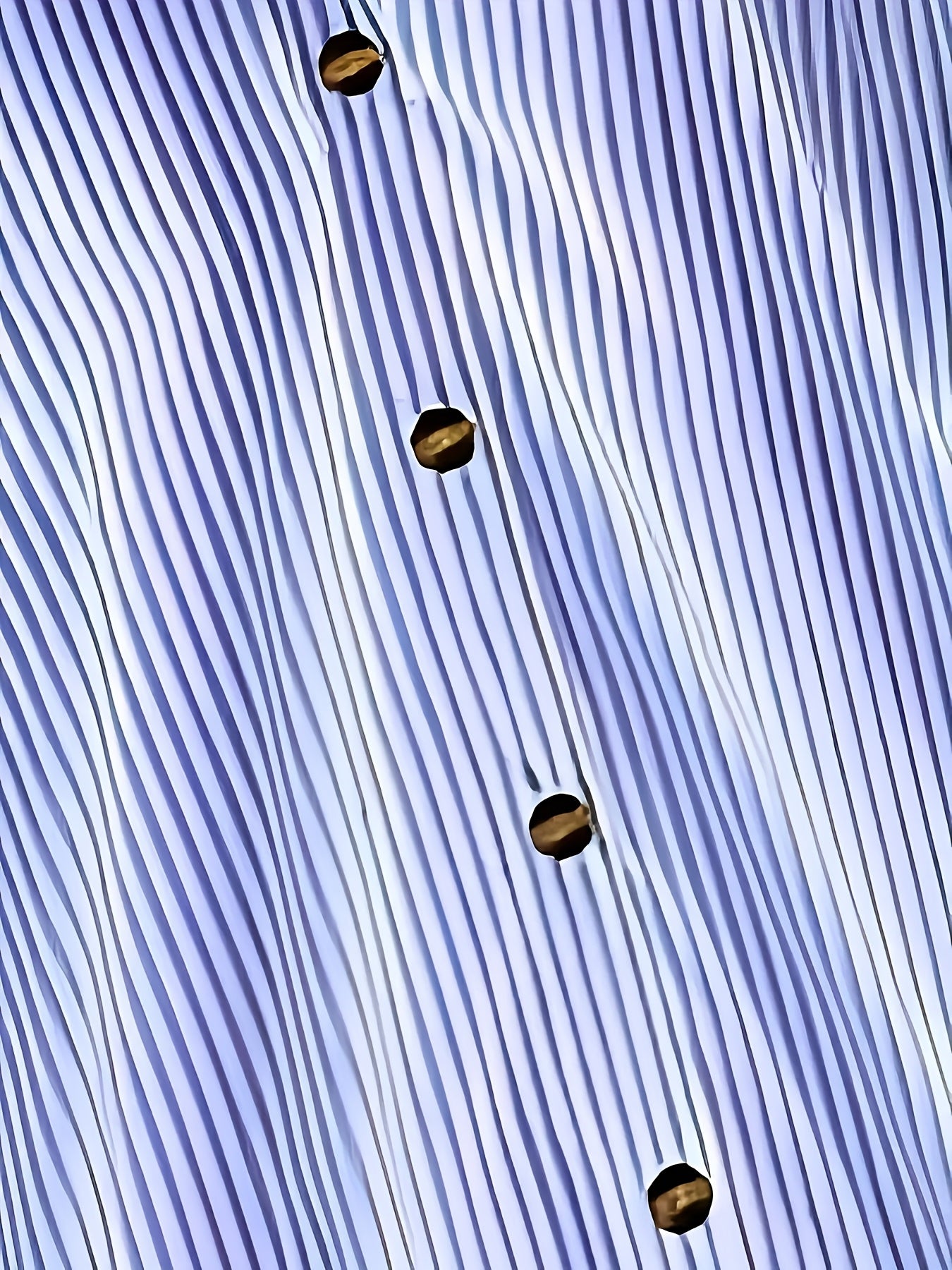 Plus Size Women's Striped Button-Down Shirt Long Sleeve Blue White