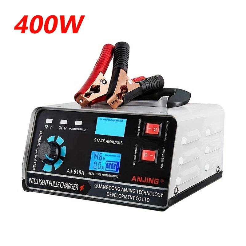 AU Plug Car Battery Charger for 12V 24V Lead Acid Lithium Batteries 400W