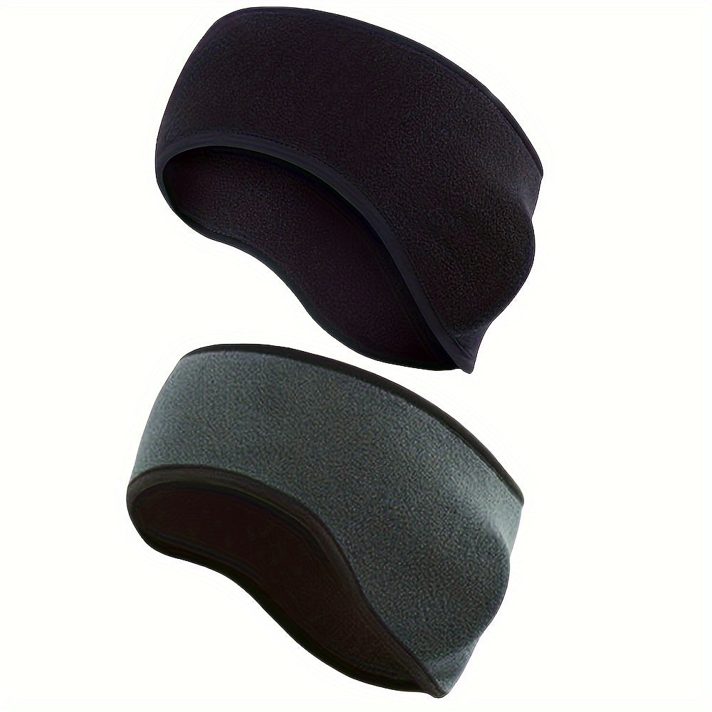 Stretchable Polyester Ear Warmer Headband for Women Windproof Ear Flaps 2-Pack