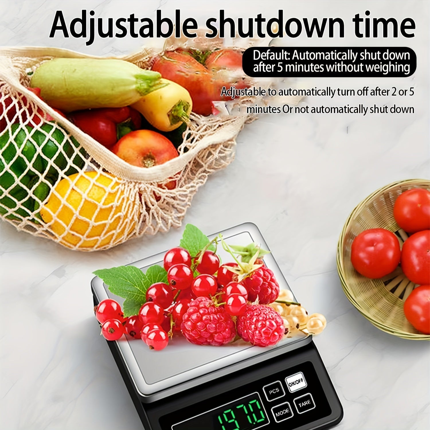 High-Precision Digital Kitchen Scale USB Rechargeable Stainless Steel 33lb