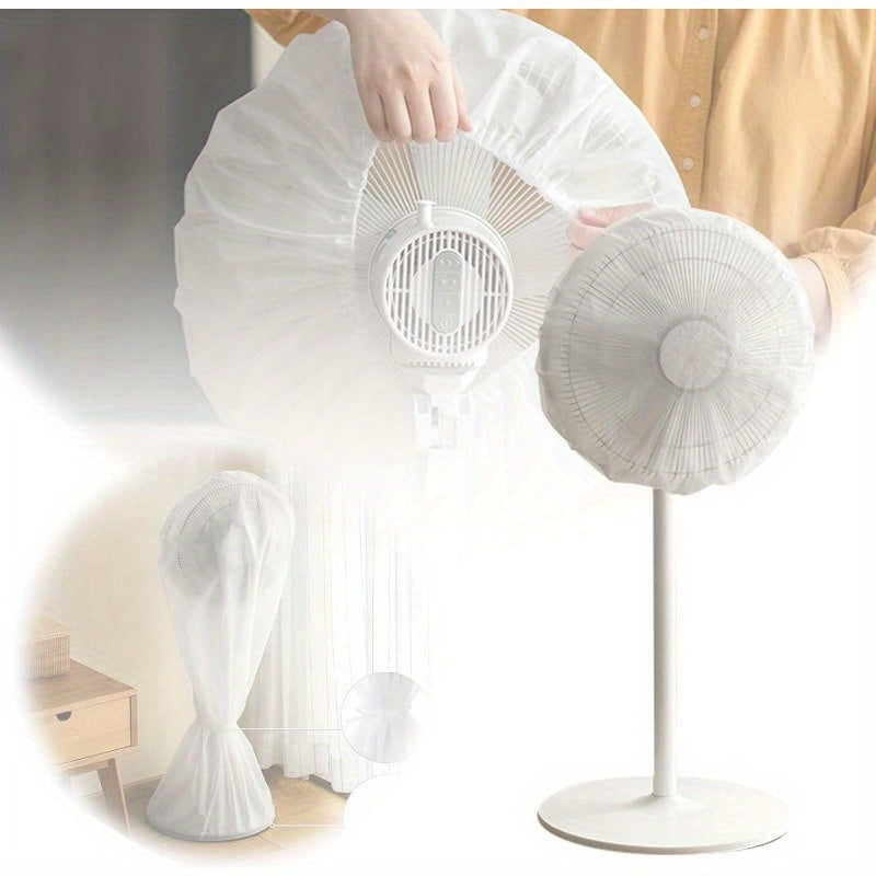 White Waterproof Washable Fan Dust Cover for Standing Round Fans