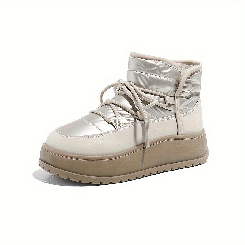 Women's Winter Fleece-Lined Chunky Sneakers Casual Warm Winter Boots