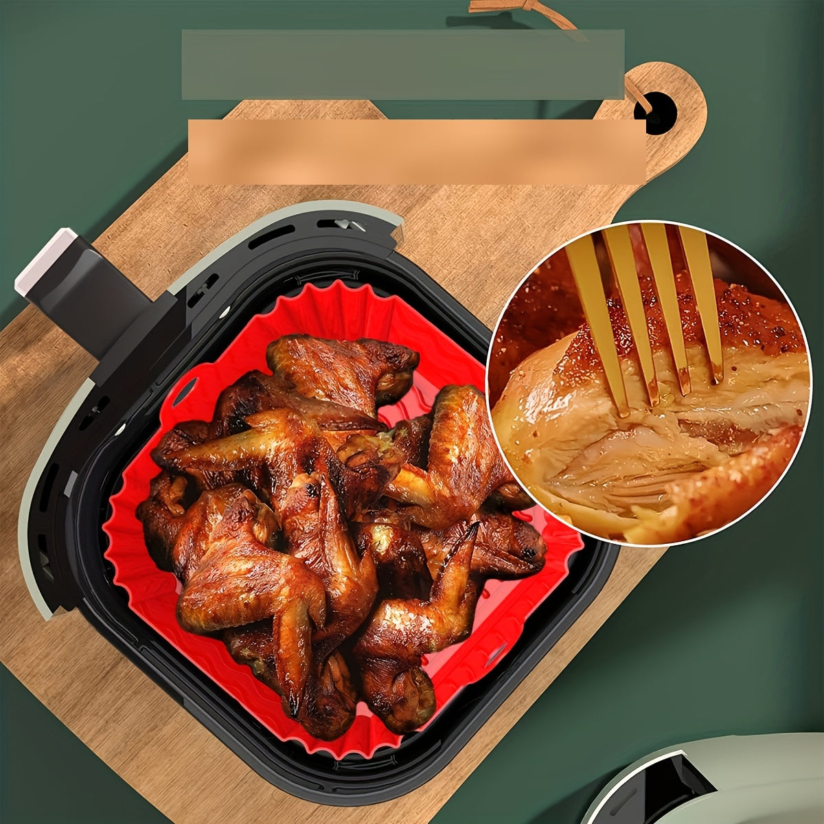 Havo fritözlari uchun yopishmaydigan silikon pishirish panolari, pishirish, qovurish va mikroto'lqinli pechda ishlatish uchun mos.