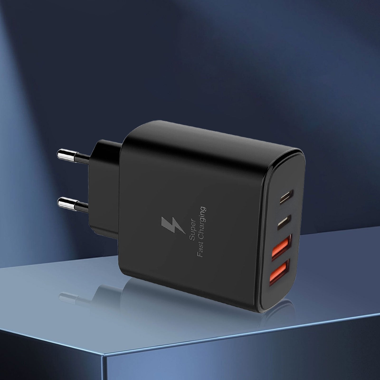 Fast Charging 4-Port USB Type C Wall Charger 10-20W European Plug Travel Compatible with iPhone iPad AirPods Galaxy