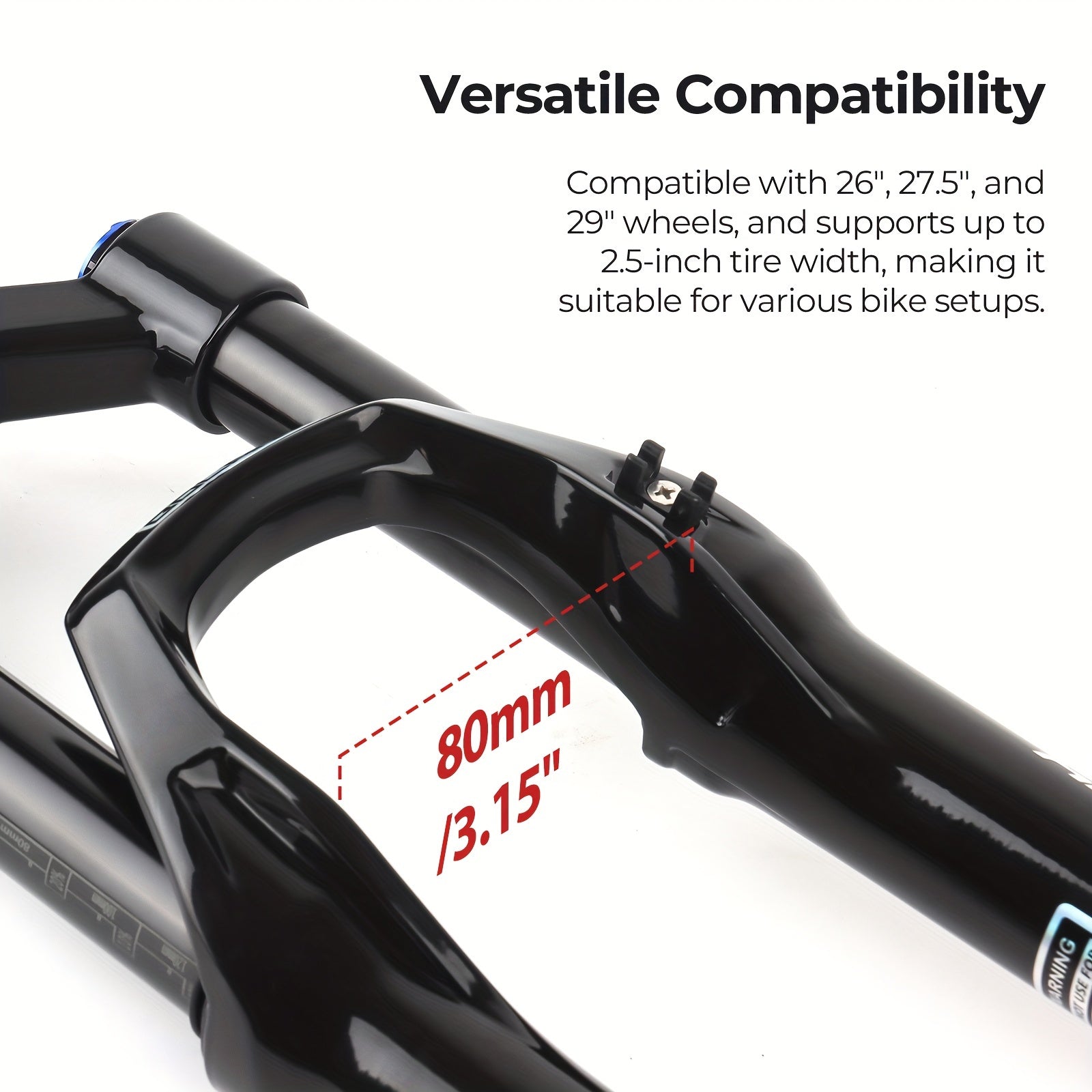 Mountain Bike Air Suspension Fork 120mm Travel Aluminum Alloy Black Universal Fit
