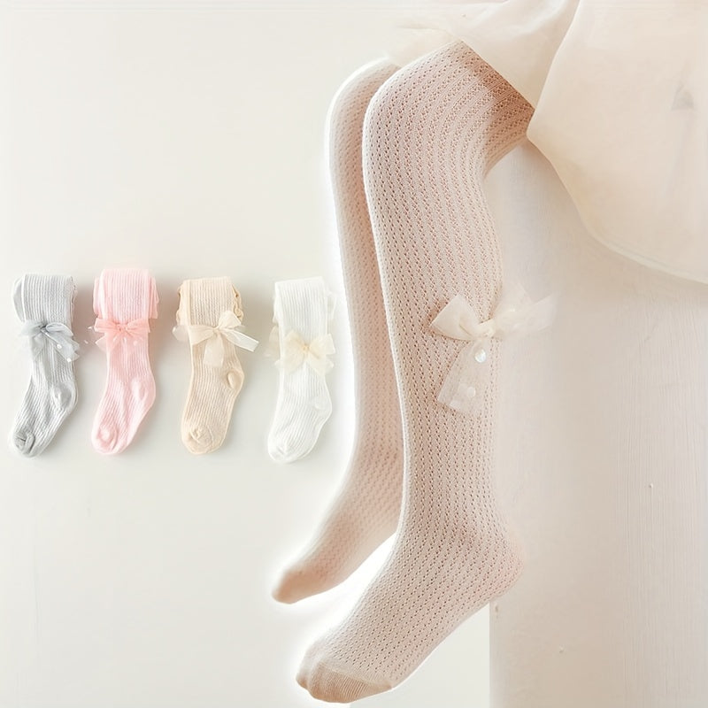 Girls' Summer Mesh Thin Tights Set of 1/2/3 for Little Girls Cotton Comfortable Outdoor