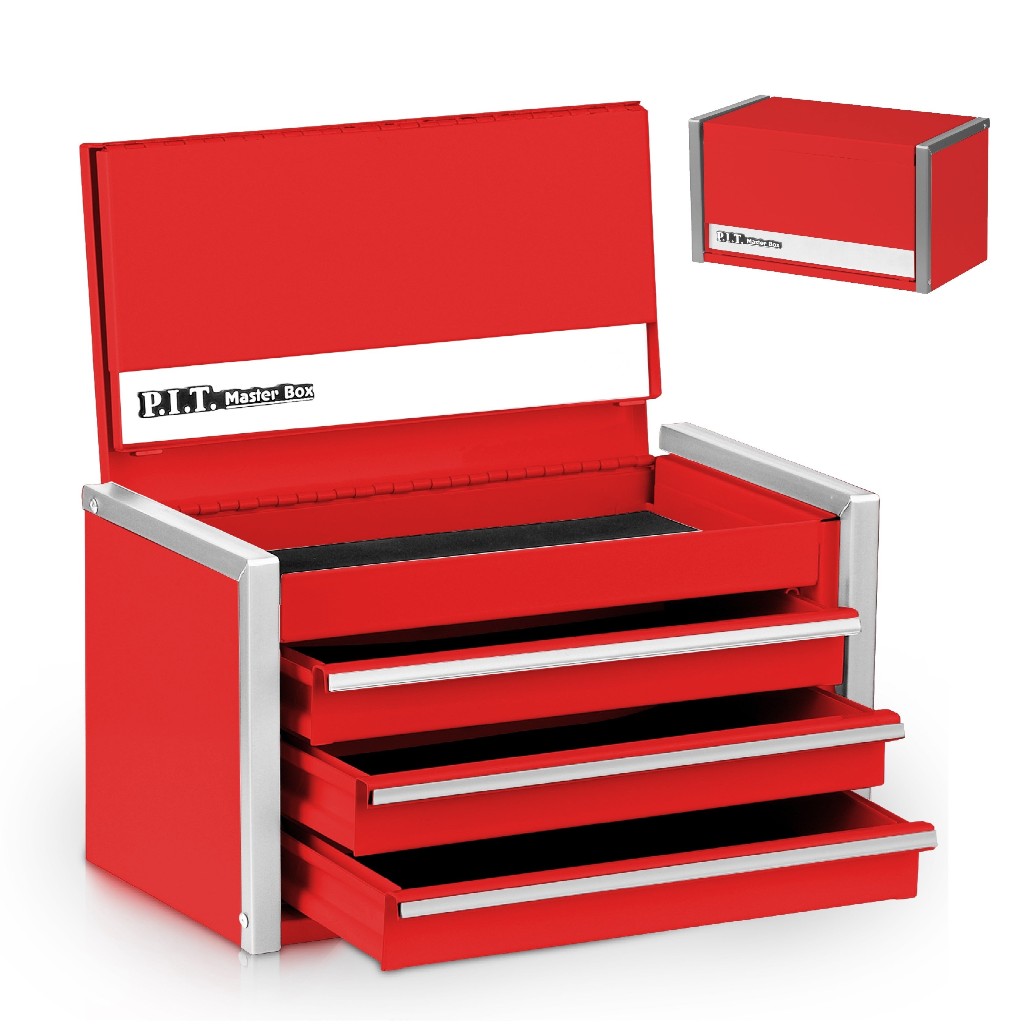 Mini Steel Tool Box with 3 Drawers, Magnetic Lock, Portable Organizer