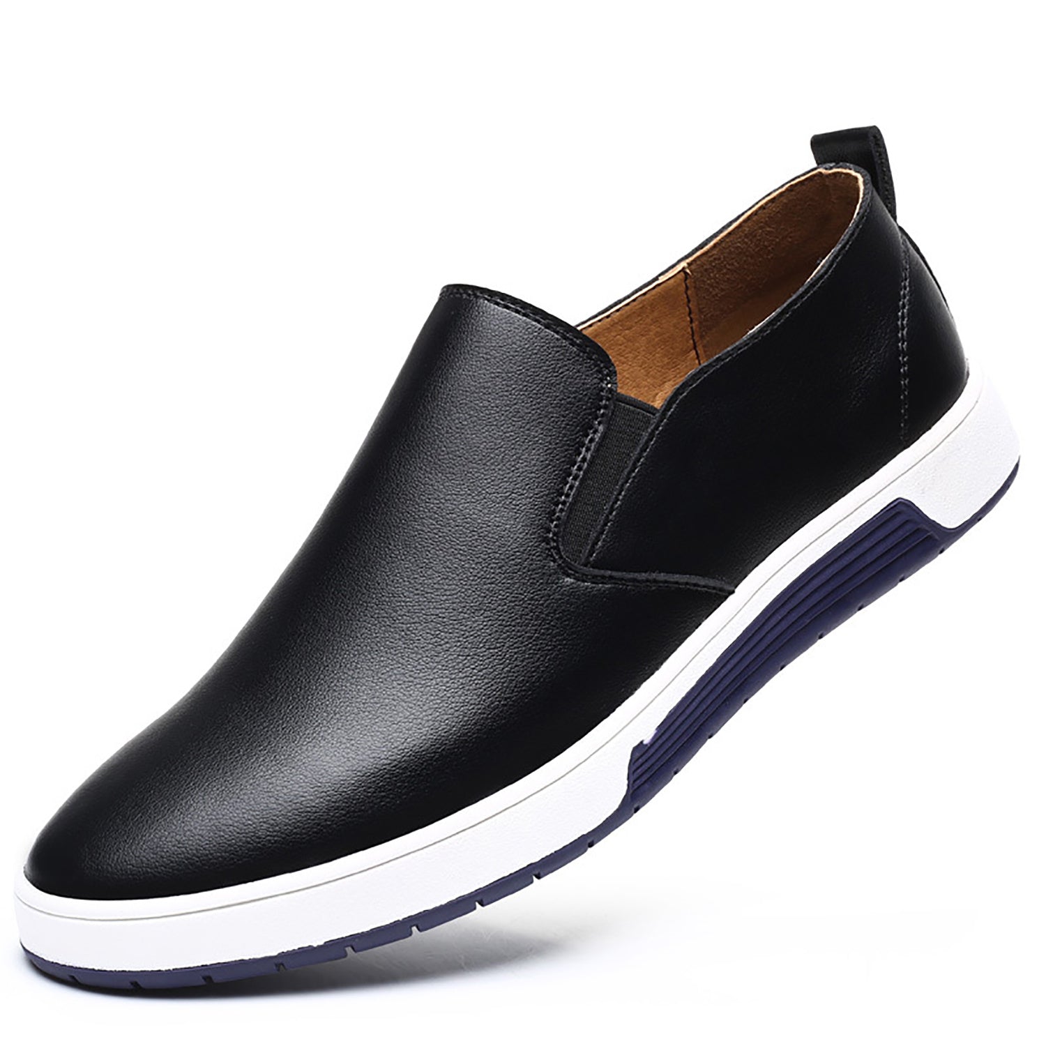 Men's Slip-On Loafers Casual Solid Color Rubber Sole Comfortable Shoes for Fall Spring Summer Winter