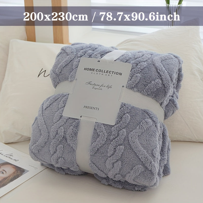 Manta de felpa suave y acogedora con jacquard 3D para sofá y decoración del hogar, ligera, cálida y con textura, para cama