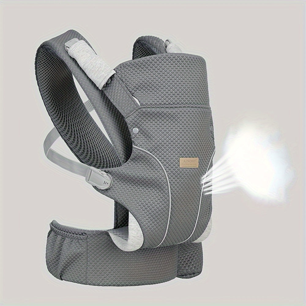 Baby Carrier for Infants and Toddlers 0-48 Months Breathable Polyester Adjustable Black Grey
