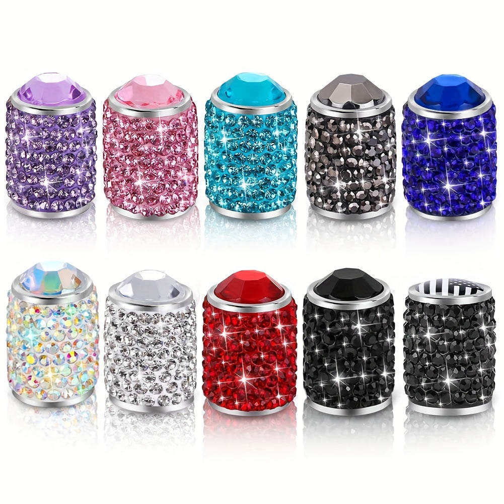 4 Pcs Crystal Tire Valve Stem Caps Universal Car SUV Motorcycle Bicycle Truck