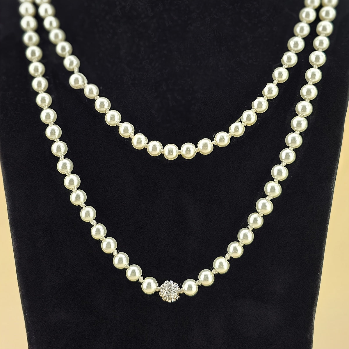 Faux Pearl Necklace 1920s Gatsby Style Bridal Wedding Accessory or Valentine's Gift