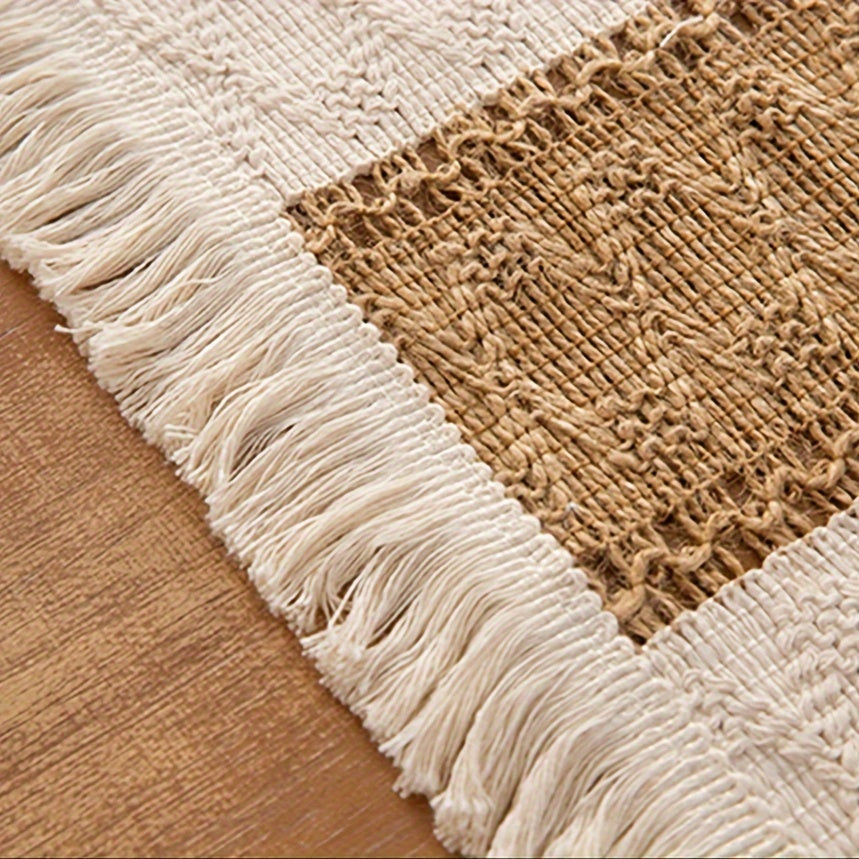 4-6 dona Boho uslubidagi stol osti to'plami yengil hashamat va Nordik uslubidagi stol bezaklari uchun. Ularni mehmonxona stoli osti yoki uy bezaklari uchun idish va plastinka osti sifatida ishlatish mumkin.