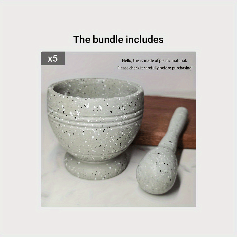 Kitchen grinding bowl set food grade PP versatile for crushing garlic vanilla pepper spices cereals