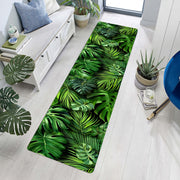 Green Leaf Pattern Non-Slip Area Rug for Living Room and Kitchen 1cm Thick