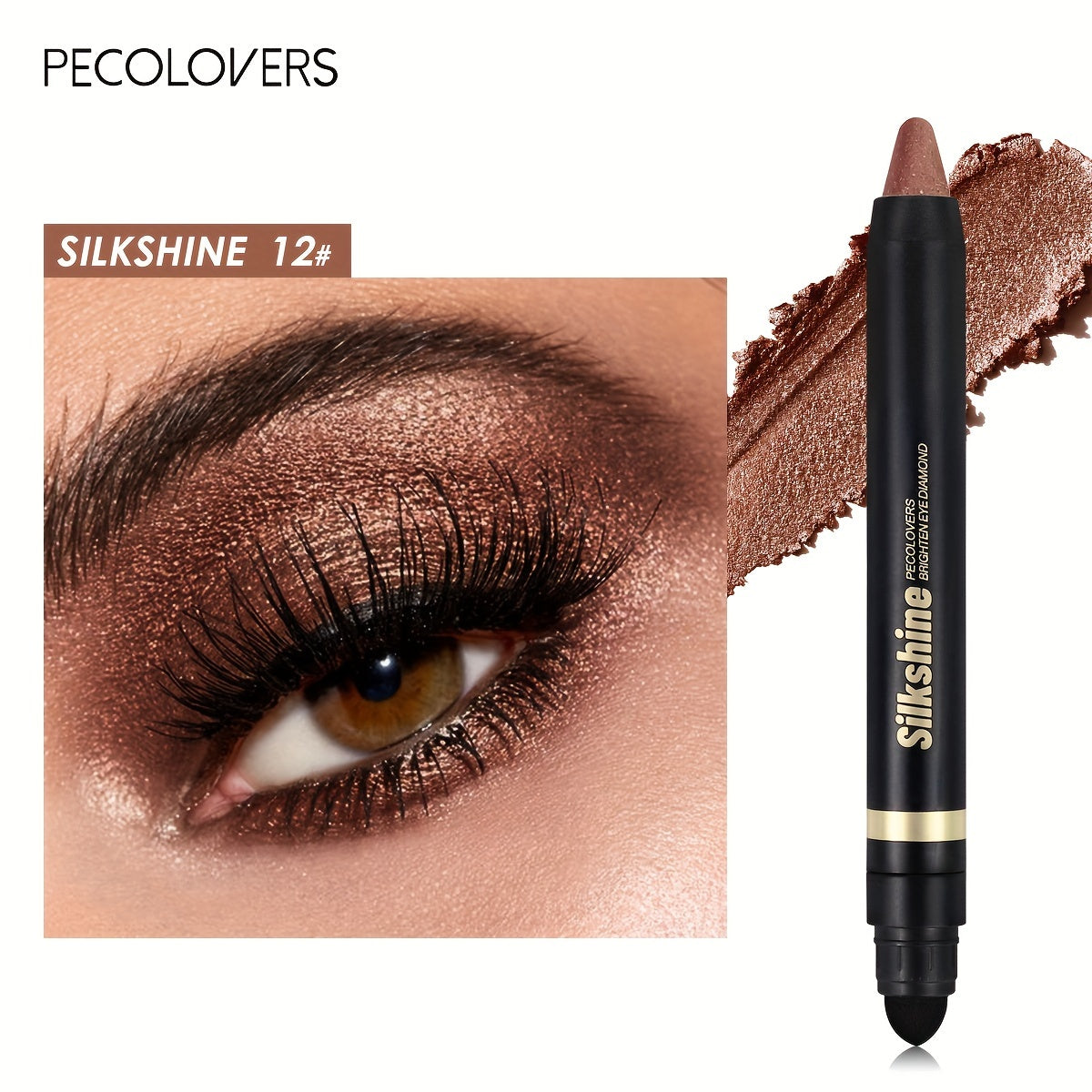 Women's Metallic Eyeshadow Stick Waterproof Long Lasting Cream  Champagne Brown