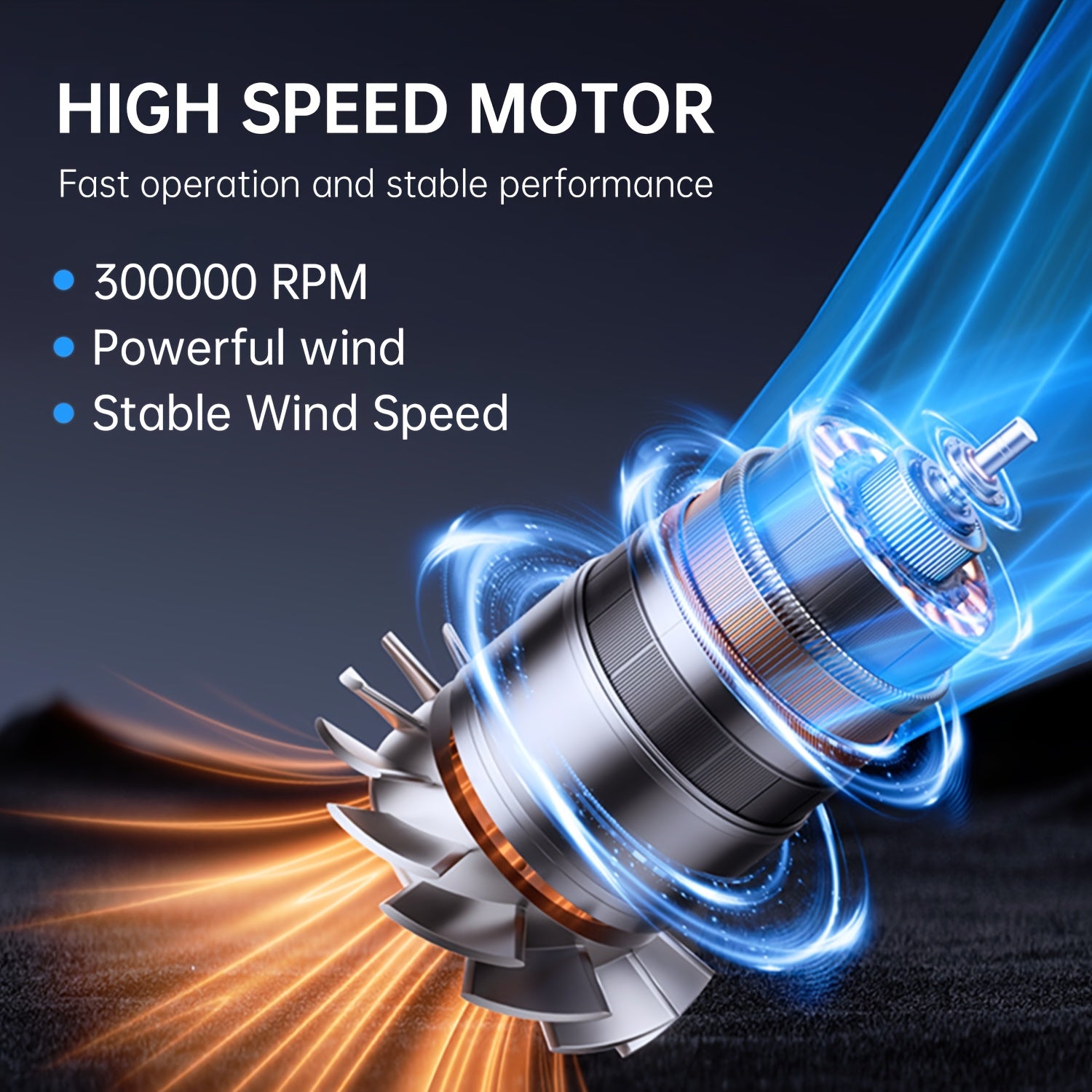 300,000 RPM Electric Air Duster Cordless 3-Speed High-Power Motor Rechargeable Metal Blower for Cleaning Keyboards Cars Home