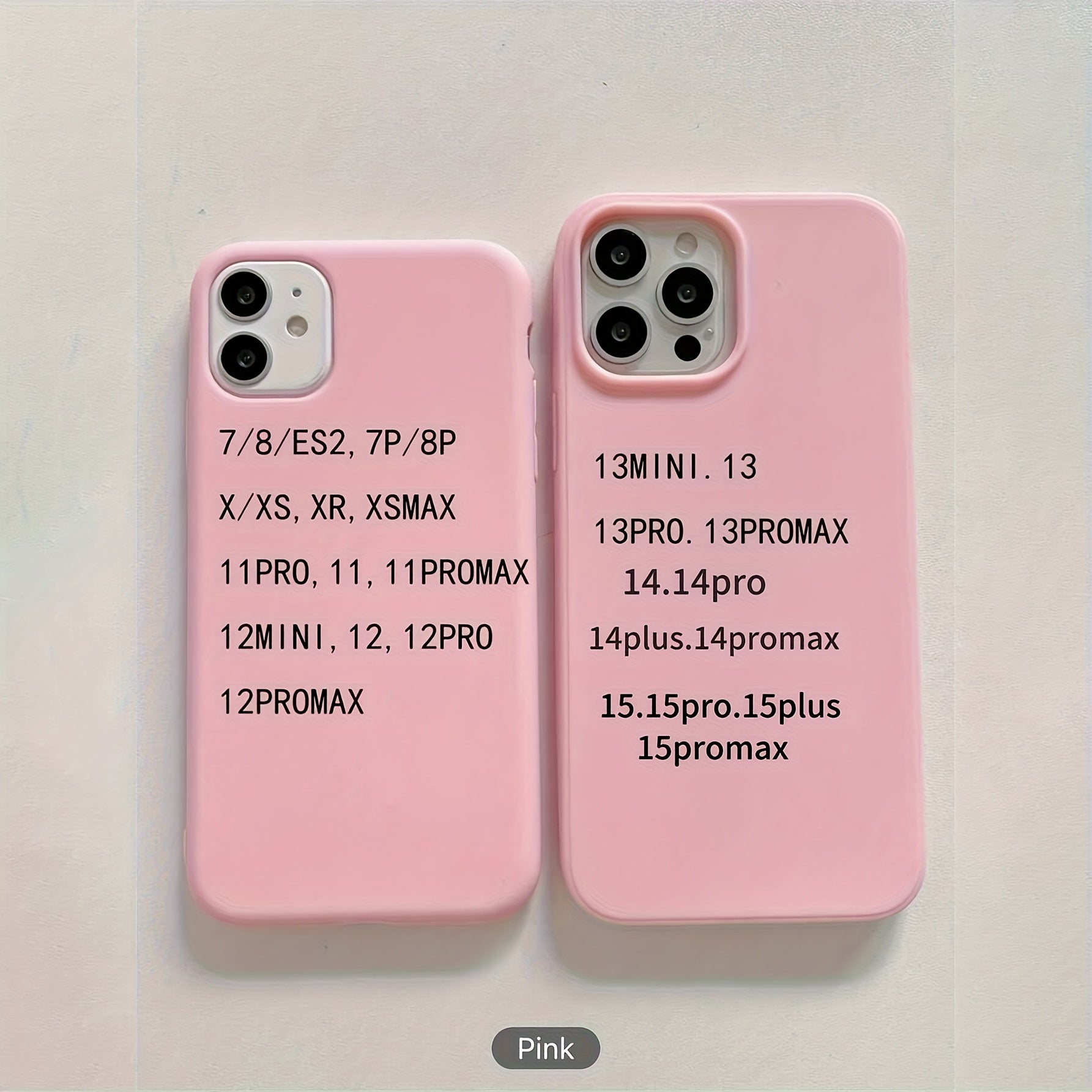 Set of 3 Solid Color iPhone Cases with Lens Protection in Off-White, Pink, TPU