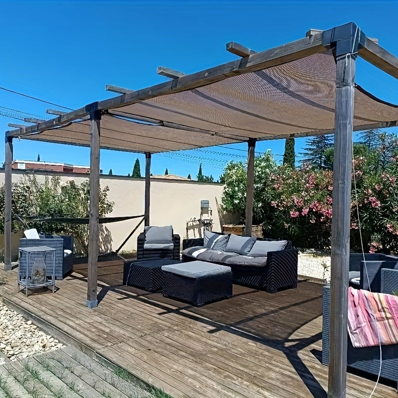 Outdoor Privacy Screen Shade Net in Coffee Brown for Pergola Patio UV Protection Grommets