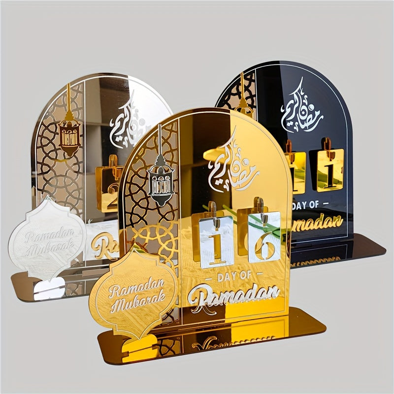 Ramadan Countdown Calendar with Acrylic Base and Number Display for Daily Gifts
