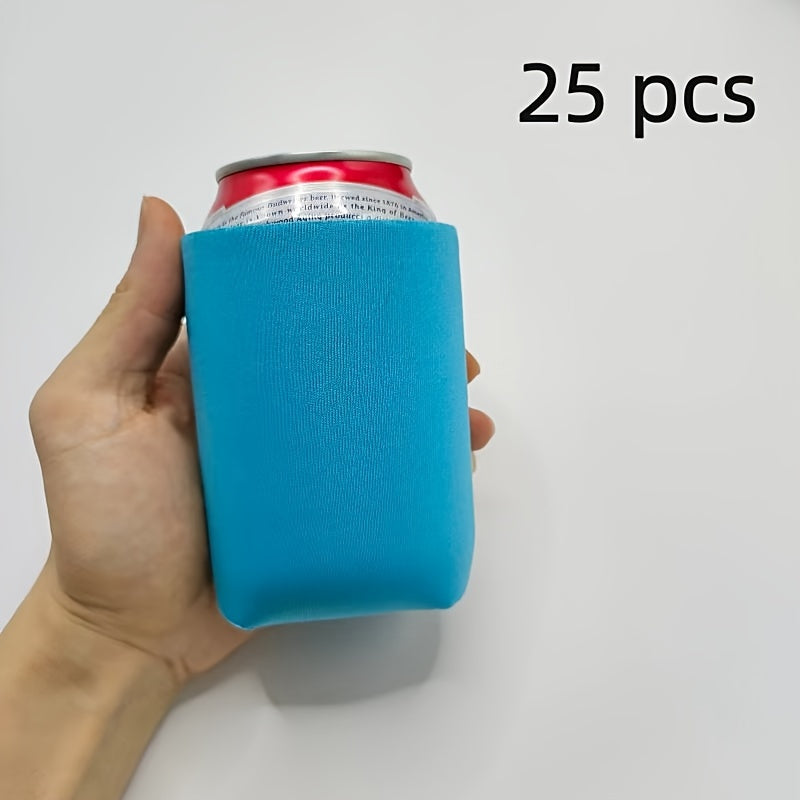 25 Black and White Can Cooler Sleeves for 12oz and 16oz Cans, Party and Outdoor Use
