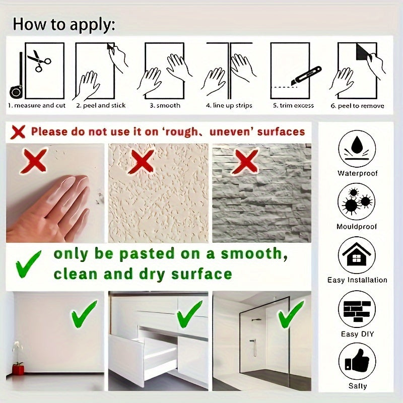 10/40 dona oq 3D gul o'z-o'zini yopishtiradigan PVC devor panellari, suv o'tkazmaydigan, yuviladigan, ta'sirga chidamli, uy bezak uchun