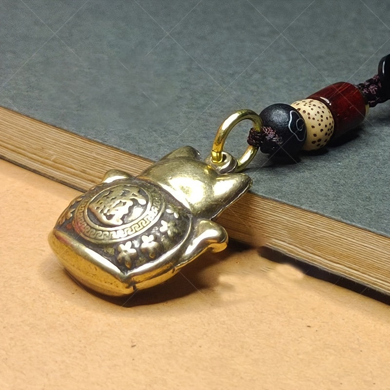 Vintage Lucky Cat kalit soati alloy charm sumkalar, avtomobil kalitlari, farovonlik sovg‘asi uchun