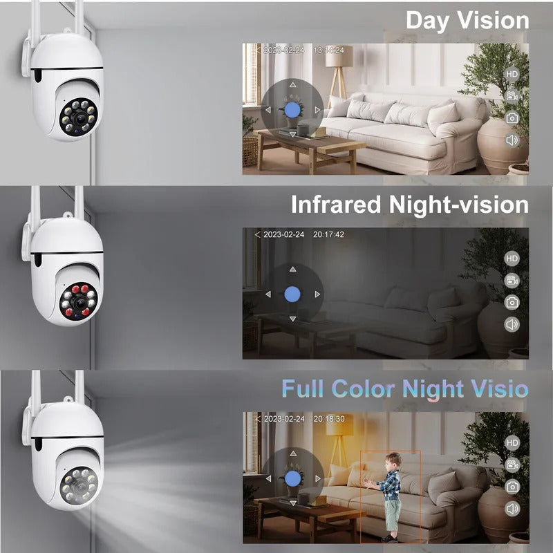 Indoor WiFi Security Camera with Color Night Vision Auto-Tracking and 4X Digital Zoom