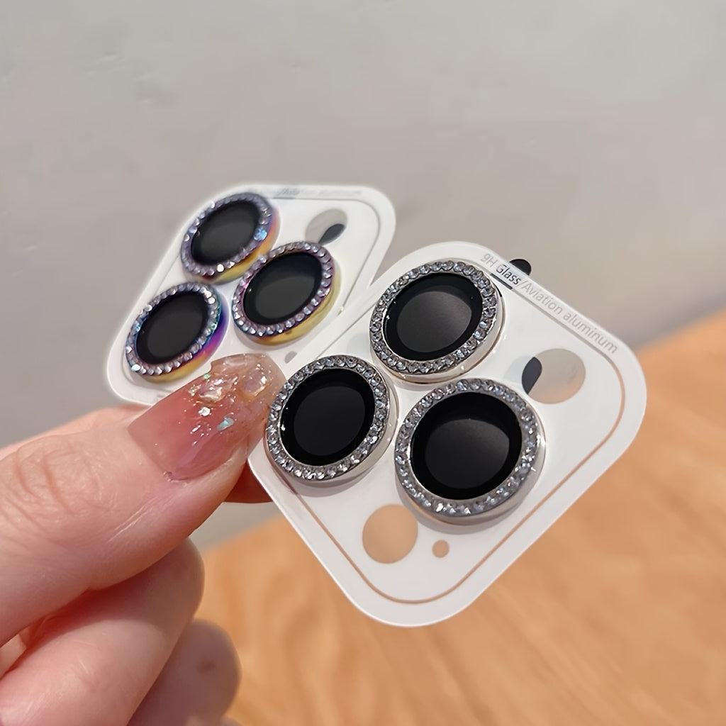iPhone Camera Lens Protector Compatible with 16 Pro Max 14 15 13 11 12 Mini Scratch-Resistant Crystal Lens Ring