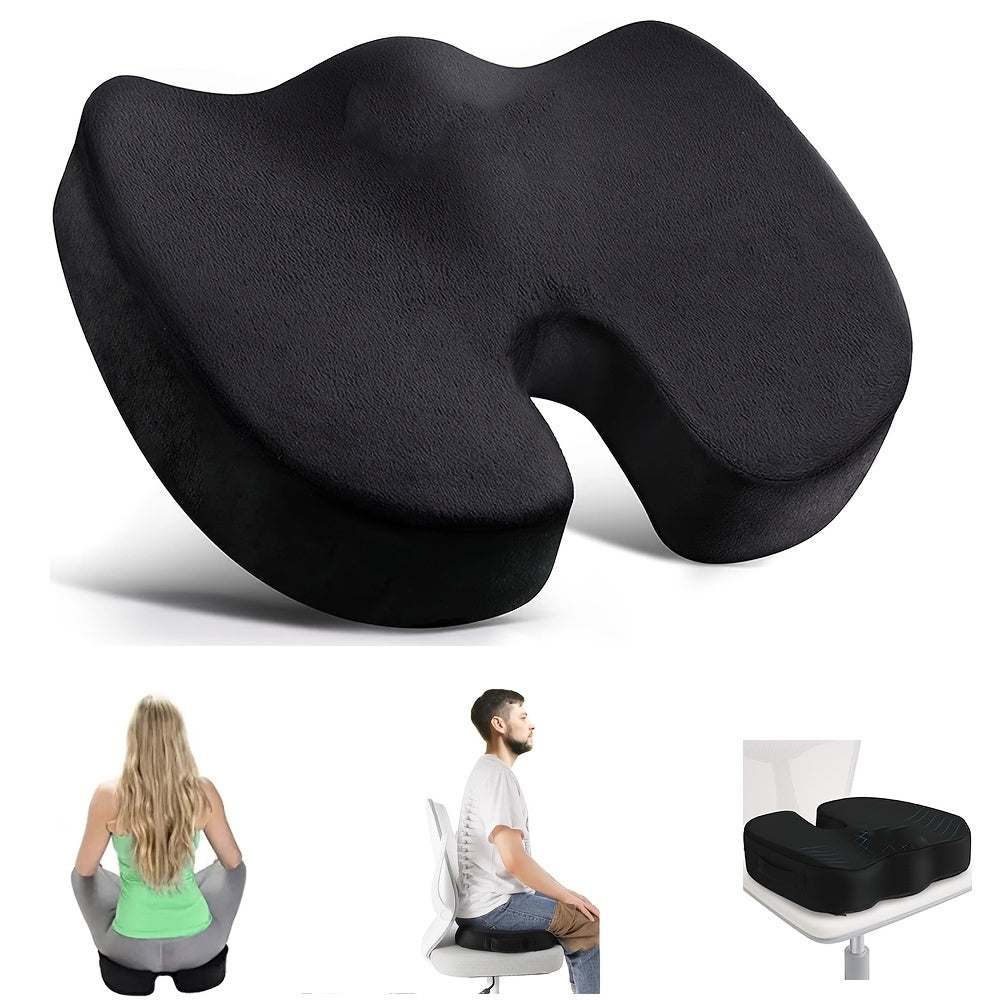 Long-Lasting Comfort Seat Cushion for Office Chairs Ergonomic Support Black