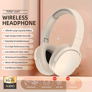 Foldable Wireless Earphones with Leather Design Noise-Isolating Bluetooth Headphones for Tablets PCs TVs Phones