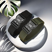 Unisex Canvas Belt with Quick Release Buckle Breathable Waistband for Casual Wear