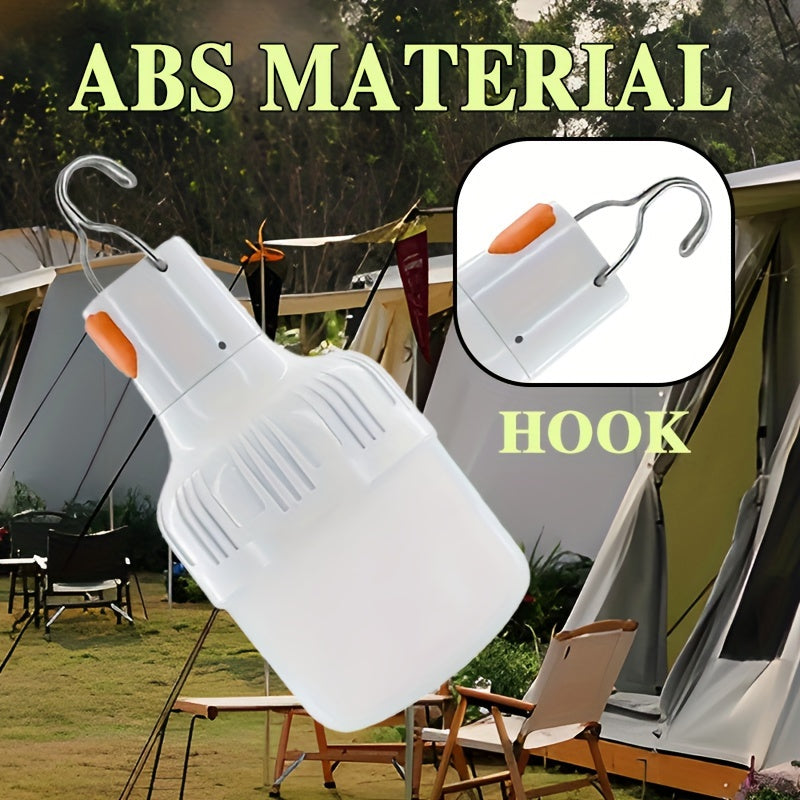 Rechargeable LED Camping Lantern with Hook, Searchlight, Emergency Floodlight