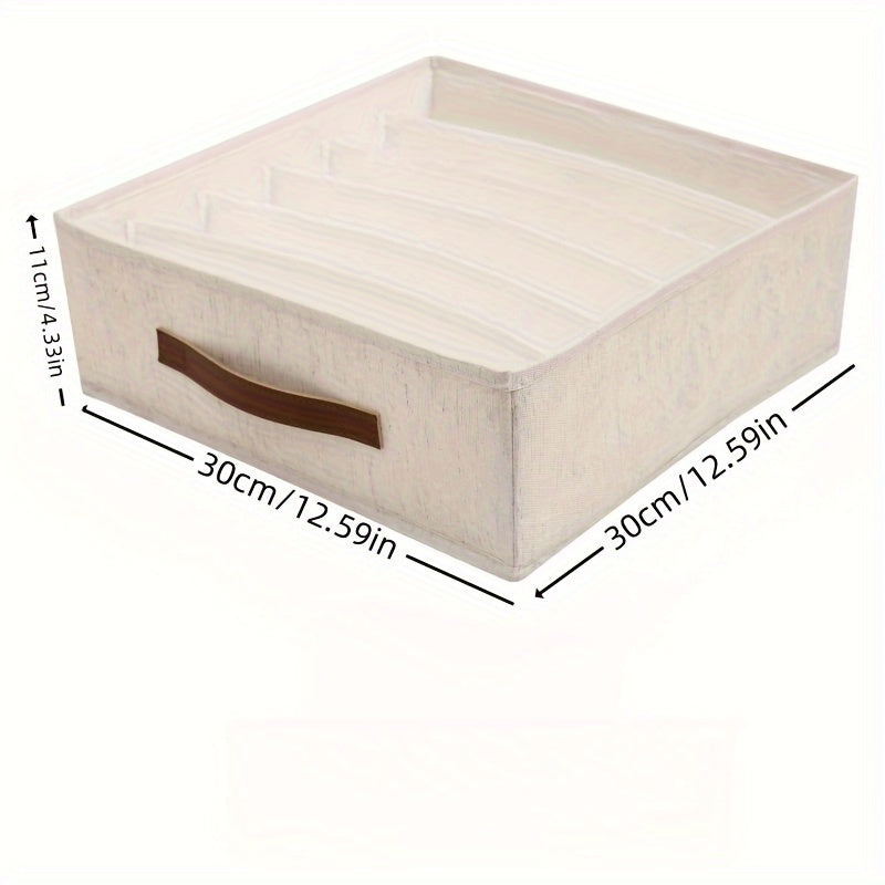 Organizador de almacenamiento para ropa interior, calcetines y pantalones con asa, ahorro de espacio en el armario