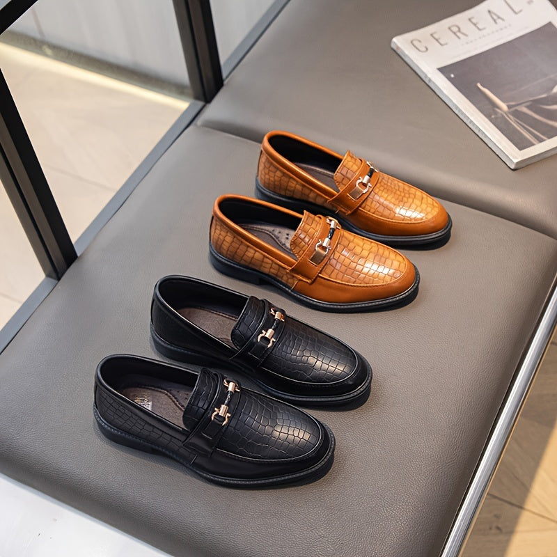 Vintage-Inspired Slip-On Loafers for Boys and Girls Faux Leather Pointed Toe Casual Dress Shoes Black Brown